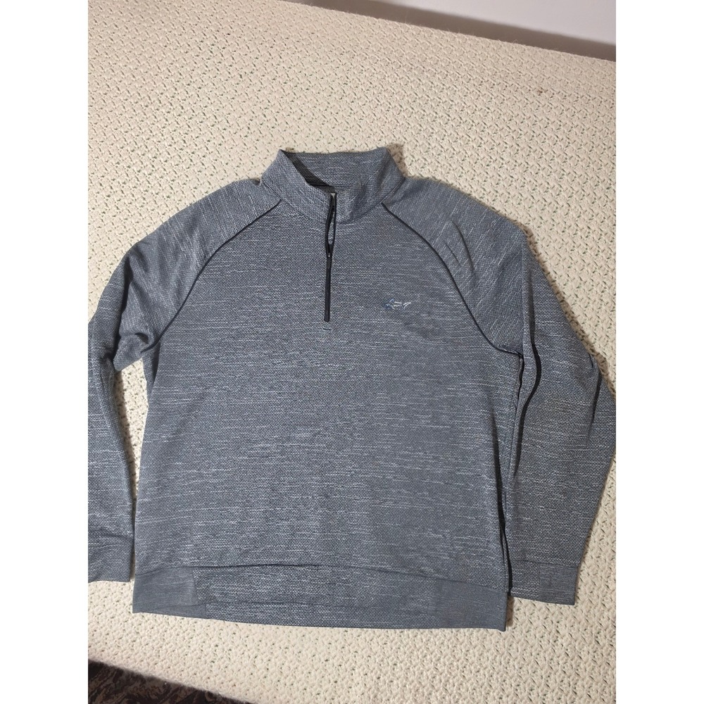 Greg Norman Quarter Zip Pullover Mens XL Grey Excellent Textured Golf Sweater